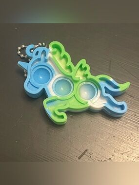 Unicorn Pop It Keychain - Blue & Green Fidget